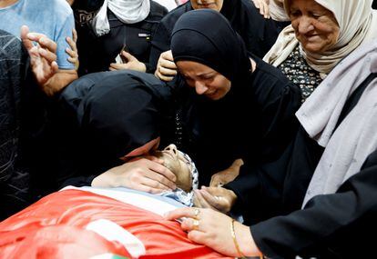 Burial of a Palestinian man killed in an Israeli raid in the West Bank city of Tulkarem on September 5th, 2023.