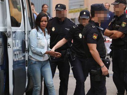 Ana Julia Quezada, upon arrival at the Provincial Court of Almeria, in the third session of the trial.