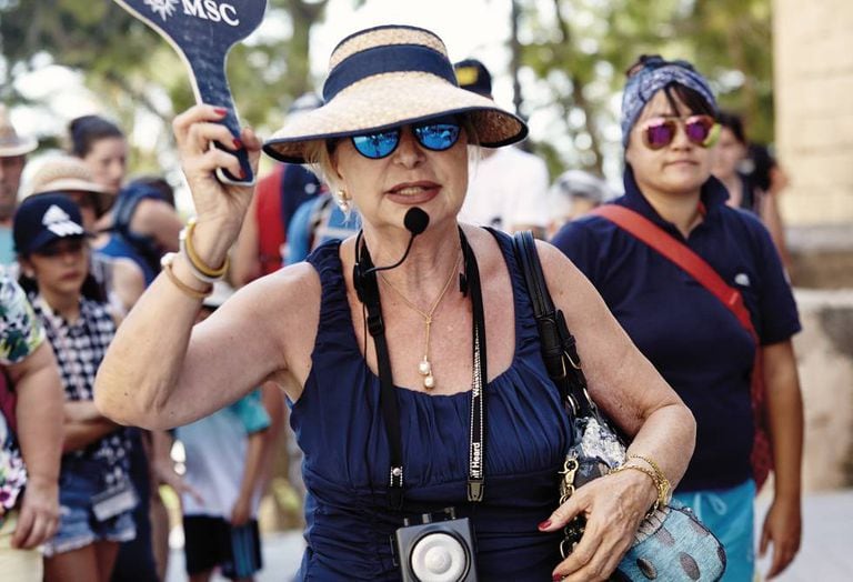 A tour guide in Palma de Mallorca.