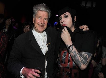 Marilyn Manson with filmmaker David Lynch in March 2011 in L.A.