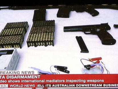 Some of the weapons shown by ETA to a verification commission in February.