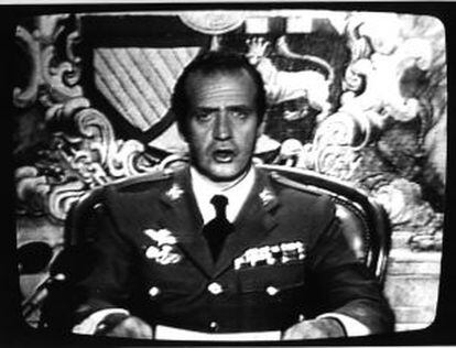 The king addresses the nation on the night of the 1981 coup.