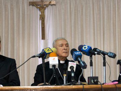 Catholic Church leaders during their news conference in Caracas on Wednesday.