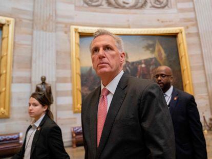 Kevin McCarthy arrives at the Capitol Building on Thursday, January 5, 2023.