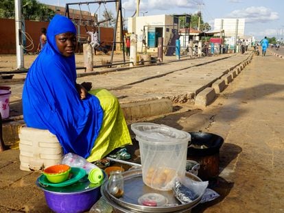 A vendor on a street in Niamey, the capital of Niger, on August 2.