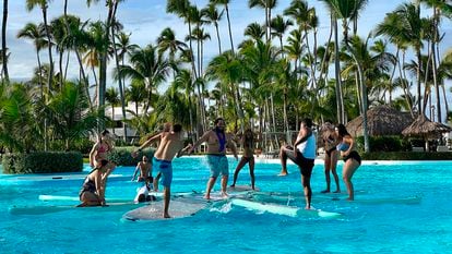 Tourists in Punta Cana Hotel in December 2020.