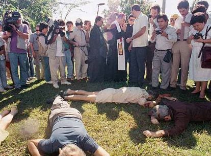Bodies of victims of the 1989 massacre.