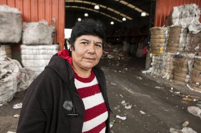 Nora Rodríguez at the Bella Flor solid waste recycling cooperative.