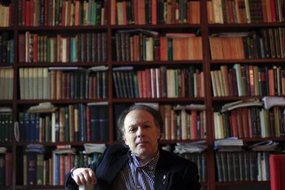 Spanish author Javier Mar&iacute;as in his home in the center of Madrid.