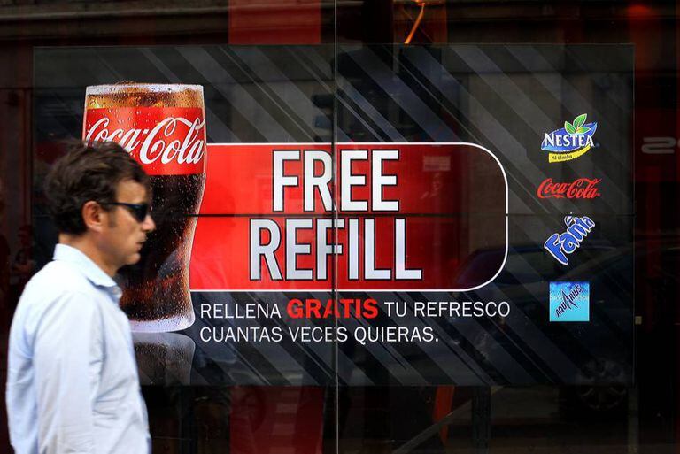An advert with English words in Madrid.