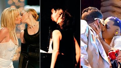 The artist now joins the pantheon of legendary kisses at the MTV VMAs, alongside Britney Spears and Madonna and Michael Jackson and Lisa Marie Presley.