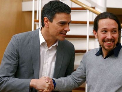 Pedro Sánchez meets with Pablo Iglesias on Friday.
