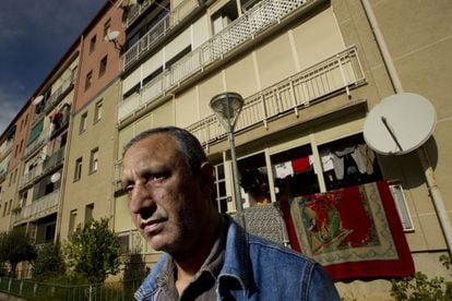 Mohamed Aziz, plaintiff in the European court case, standing outside his home in Martorell.
