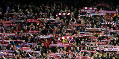Atlético de Madrid fans at a home match.