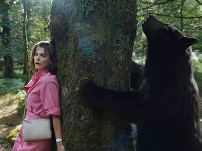 Keri Russell in a scene from "Cocaine Bear," directed by Elizabeth Banks