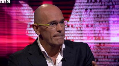 On the ropes: Räul Romeva during the BBC Hard Talk interview.