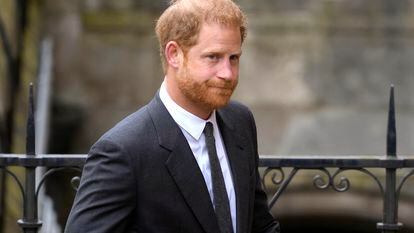 Britain's Prince Harry arrives at the Royal Courts Of Justice in London, Thursday, March 30, 2023.