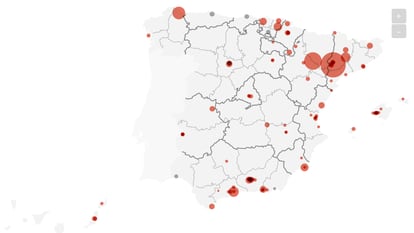 Coronavirus outbreaks in Spain.