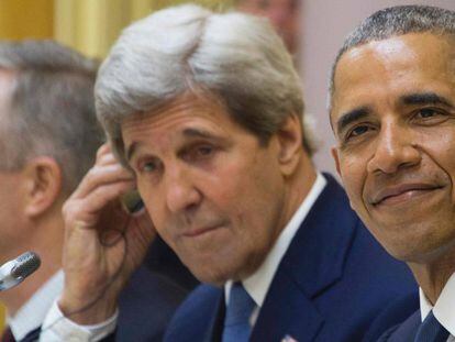 US President Barack Obama and State Secretary John Kerry.