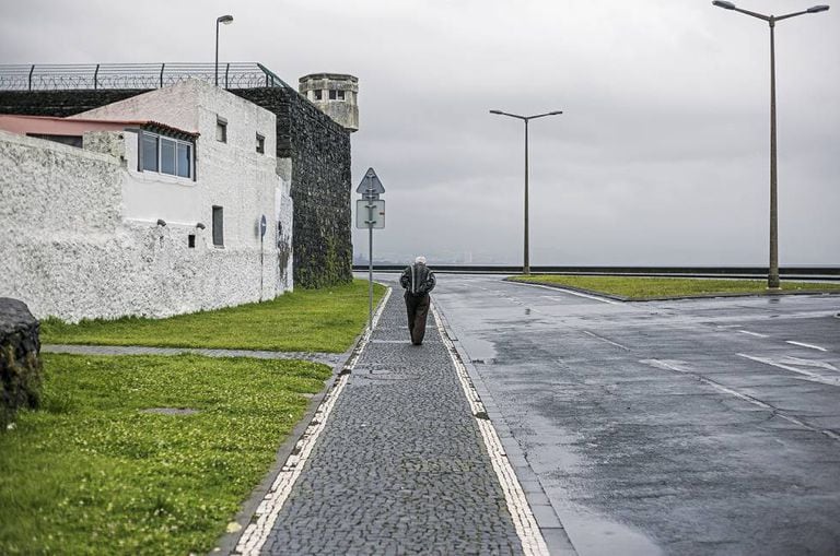 The Ponta Delgada jail where the only person to be arrested in this bizarre saga was held before he scaled the wall and fled on a Vespa.