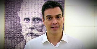 Pedro Sánchez in an image from a video addressed to Socialist Party members.