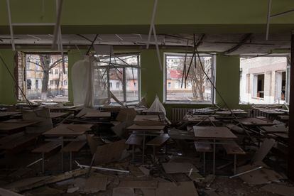 School No.25 in Zhytomyr, which was destroyed by a missile on March 4.