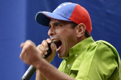 Venezuelan opposition leader Henrique Capriles during a rally in November.