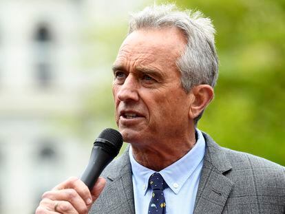 Bobby Kennedy Jr. participates in a May 2019 rally in front of the Capitol in Albany, New York.
