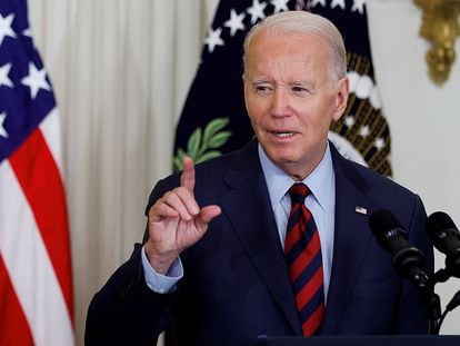 U.S. President Joe Biden delivers remarks on healthcare coverage and the economy, at the White House in Washington, U.S. July 7, 2023.