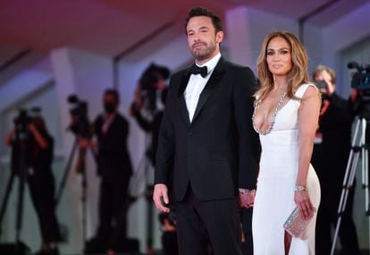 Ben Affleck and Jennifer Lopez at the premiere of the film 'The Last Duel' at the Venice Film Festival in 2021.
