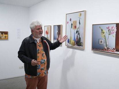 Pedro Almodóvar shows his work at the Marlborough gallery in Madrid.