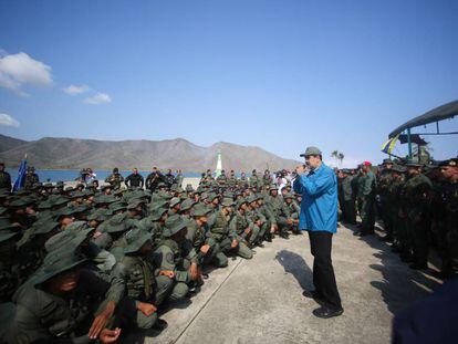 Maduro at a military demonstration in Venezuela.
