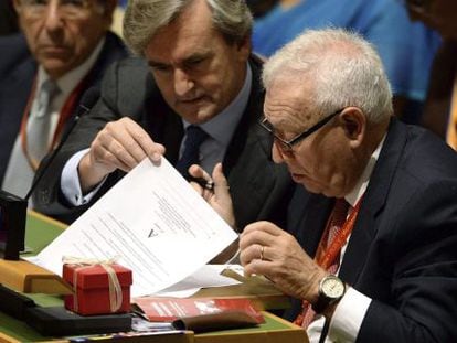 Foreign Minister José Manuel García-Margallo during the UN vote.