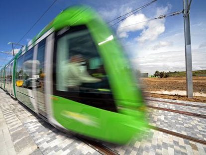 The tram system in Parla, located in the south of the Madrid region.  