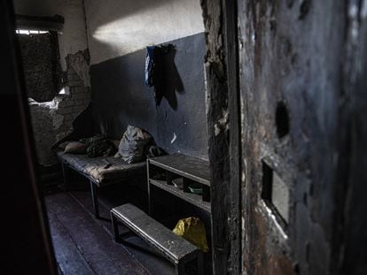 Inside a building that Russia used as a prison in Kherson province, on September 19, 2022.