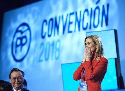 Madrid regional leader Cristina Cifuentes at the PP convention on Saturday.