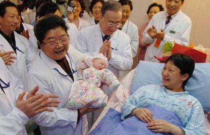 Chinese authorities visiting a Beijing hospital in 2012.