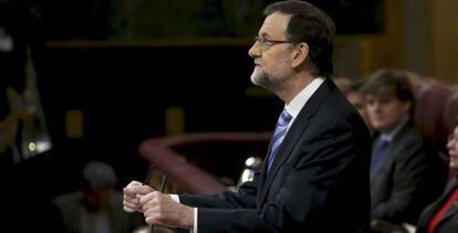 Prime Minister Mariano Rajoy, during Tuesday's State of the Nation Debate.