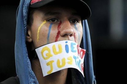 A protester at a march against the government held in Caracas on July 31.