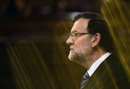 Mariano Rajoy during Tuesday&rsquo;s Sate of the Nation address in Congress.