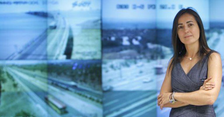 María Seguí, pictured before the screen center at the DGT headquarters.