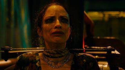 A still from 'Saw X' in which Paulette Hernández appears in the role of Valentina.