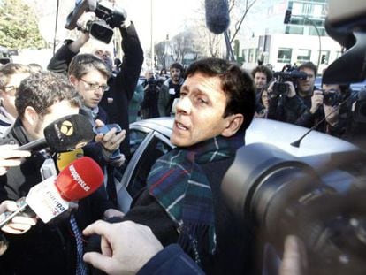 Eufemiano Fuentes leaves court in Madrid on Monday after the first day of the Operation Puerto trial.