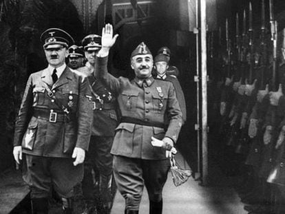 Franco and Hitler in Hendaye, 1940.