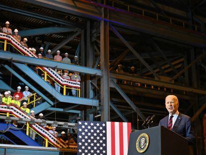 U.S. President Joe Biden presents his economic plan in Philadelphia, on July 20.