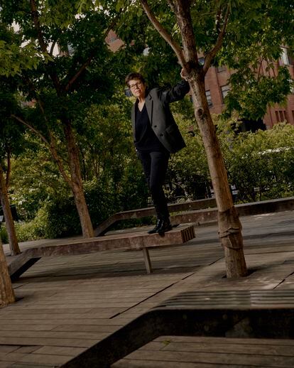 Elizabeth Diller poses on the High Line, a project by Diller Scofidio + Renfro, in collaboration with James Corner Field Operations and Piet Oudolf.