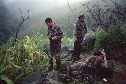 Soldiers in San Miguel province in El Salvador, in August 1983.