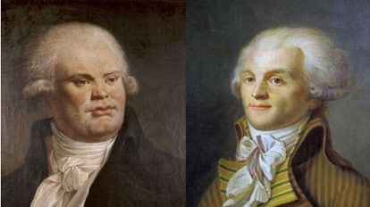 Georges-Jacques Danton (left) and Maximilien Robespierre.