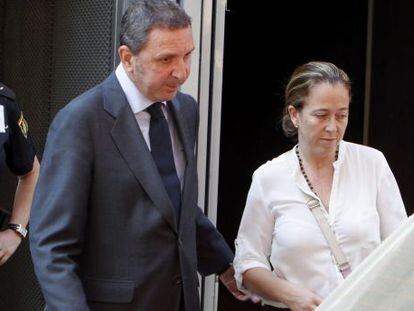 Florencia Maté, the wife of Gowex founder Jenaro García, leaves court in July.