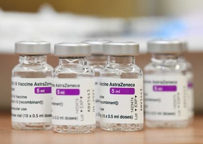 Empty vials of the AstraZeneca vaccine, whose use was temporarily suspended by many European countries in recent weeks.